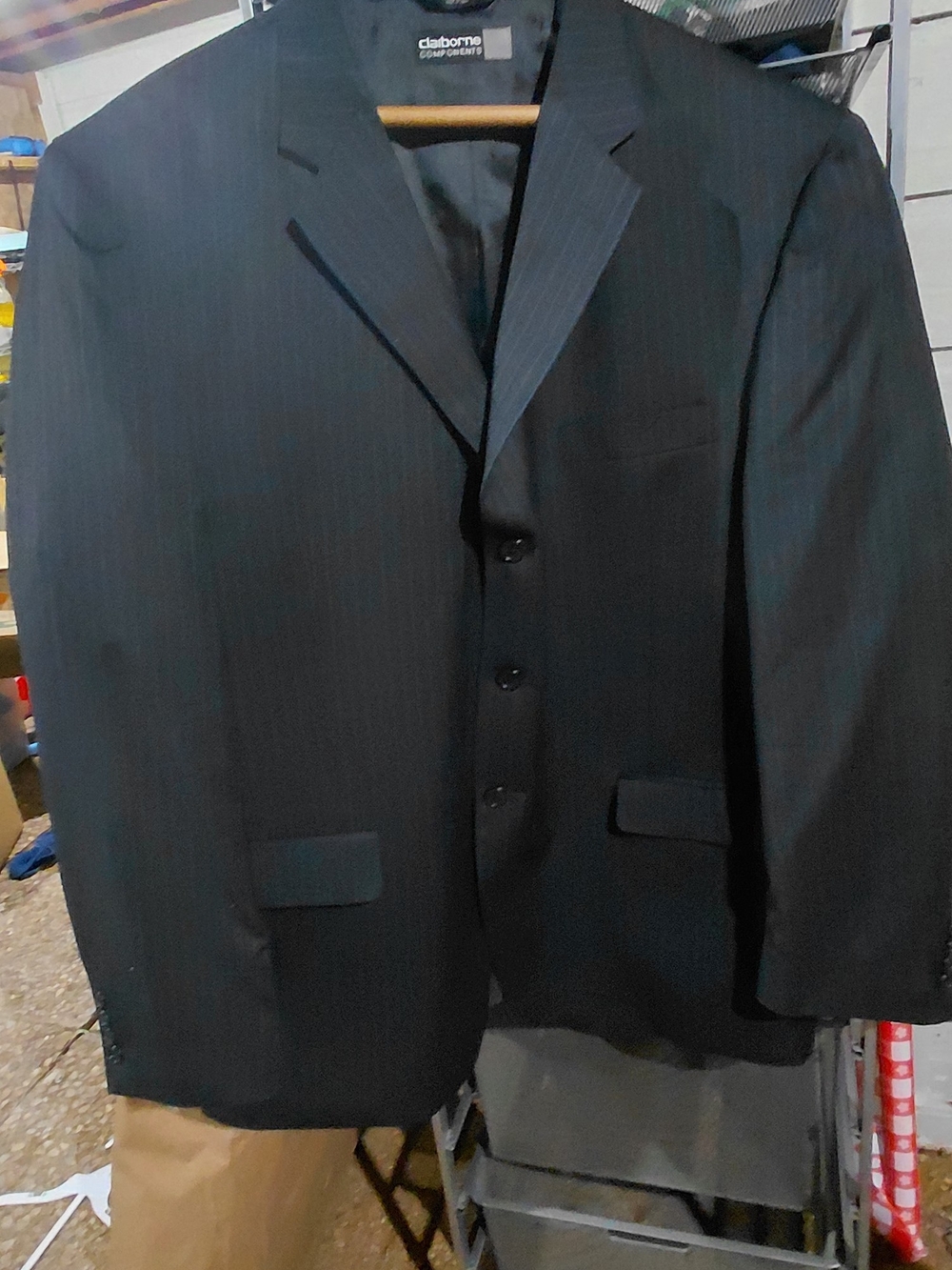 Claiborne Men's Black Pinstripe Suit Jacket